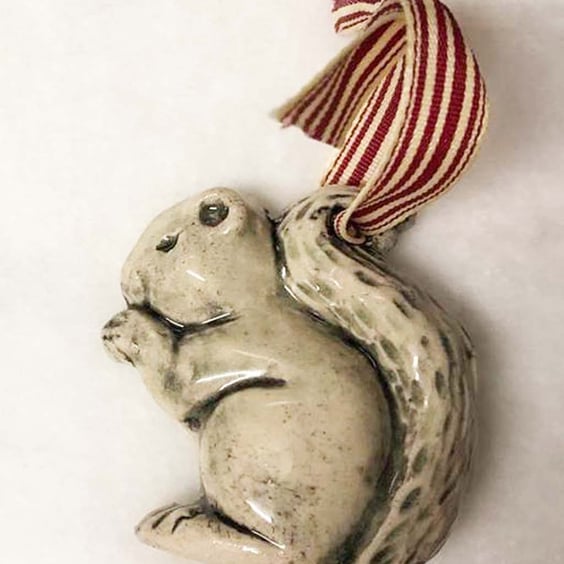 Tree decorations Adorable Squirrel Ornament Ceramic..