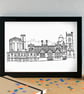 Everton Liverpool Skyline Art Print - Image 3