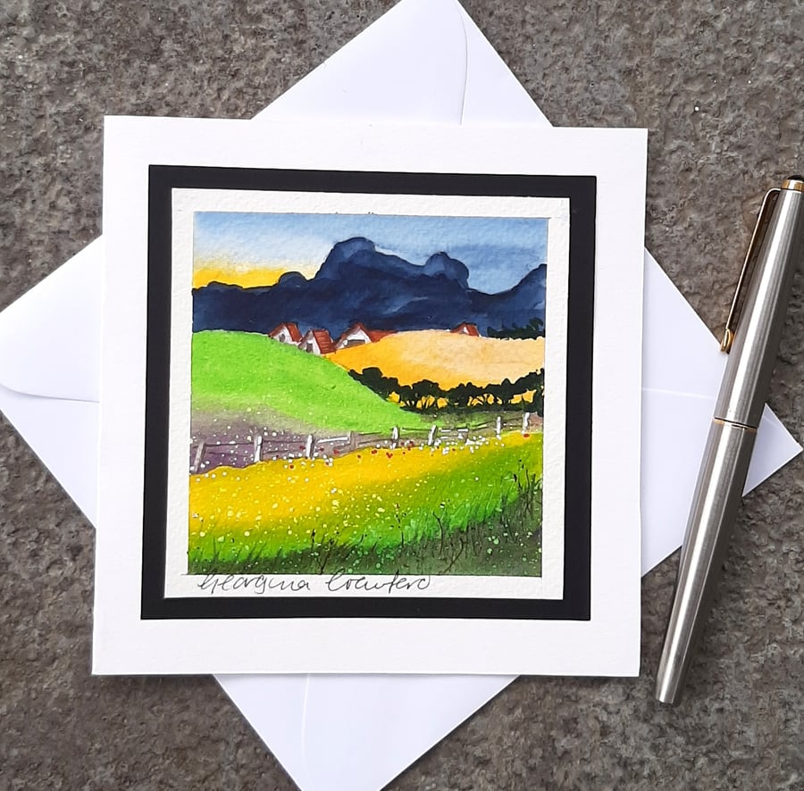 Handpainted Blank Card. Autumn Colours. The Card That's Also A Keepsake. SALE