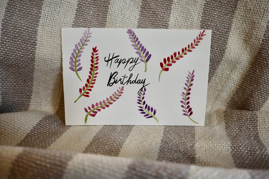 Happy Birthday Lavender Postcard