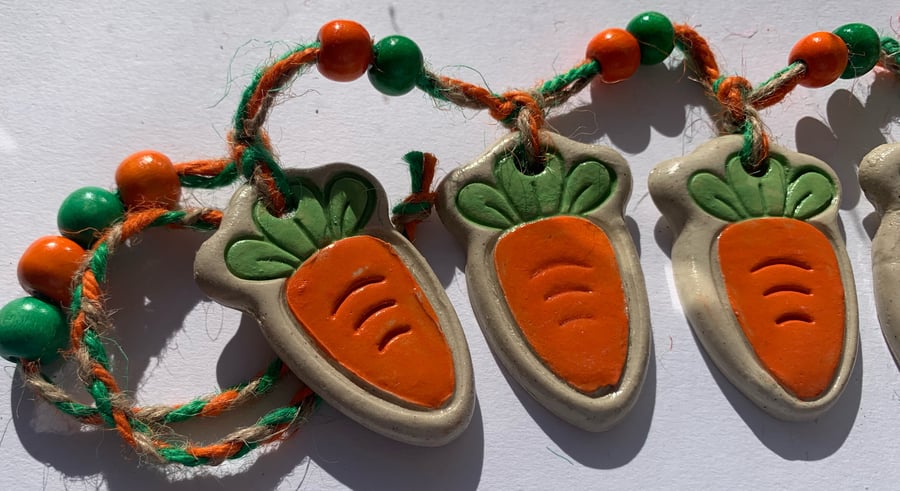 Mini Carrot Ceramic Bunting 