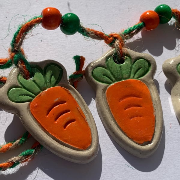 Mini Carrot Ceramic Bunting 