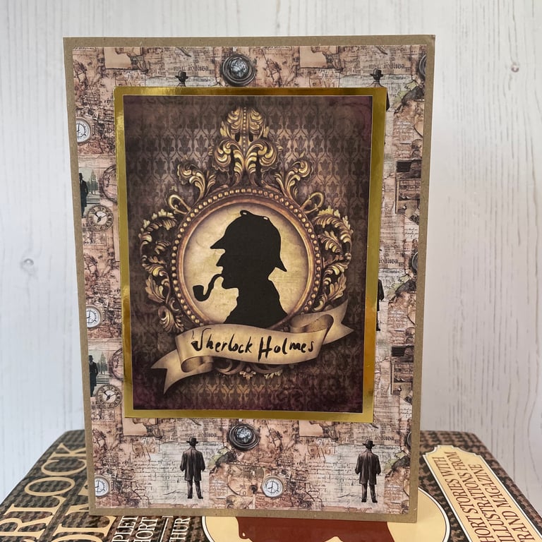 Library - Greeting Card - Sherlock Holmes by Carolee Crafts PB11 - 0030