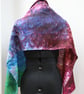 Silk hand dyed scarf, shawl or wrap - rainbow - Image 6
