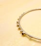 Handmade Silver Stacker Bangle with Tourmaline & Granulation - Image 9