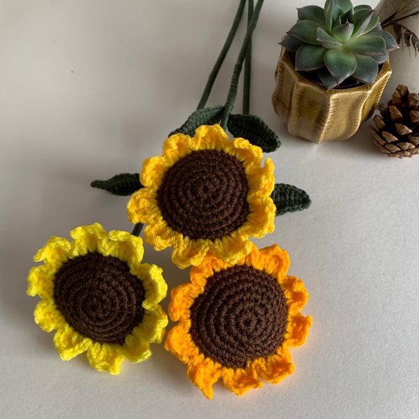 Sunflower, handmade crochet sunflower, forever flowers