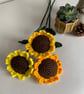 Single sunflower, crochet sunflower, forever flowers - Image 2