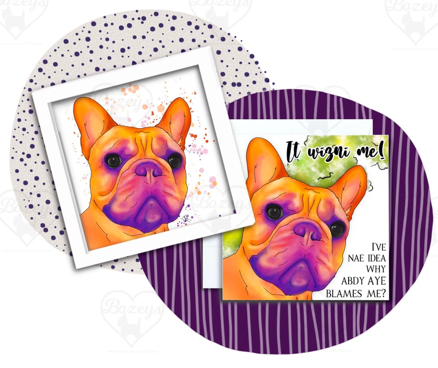 French Bulldog - It wizni me! Frenchie greetings card