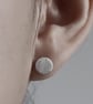 Rain Curtain Texture Stud Earrings Sterling Silver Disc Earring 4 Sizes
