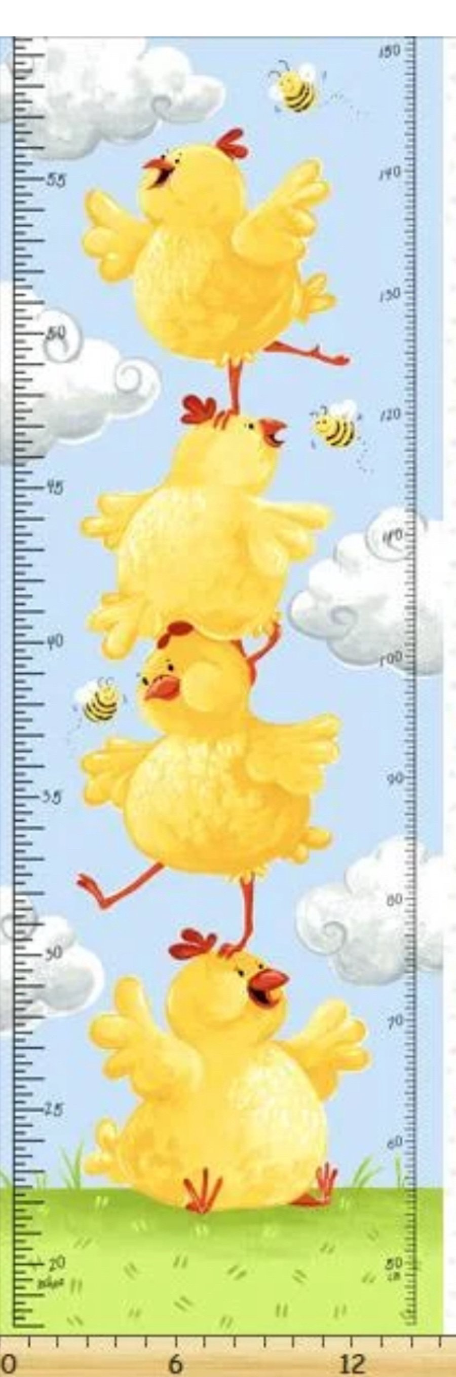 Little Chick Height Chart Fabric Panel
