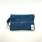 Coin purse, Card wallet, Cute purse, blue jean style, hearts
