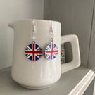 Union Jack earrings, with Swarovski crystal, patriotic jewellery