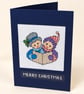 Handmade Cross Stitch Christmas Card – Traditional Carol Singers – 6 x 4 Inch - Image 1