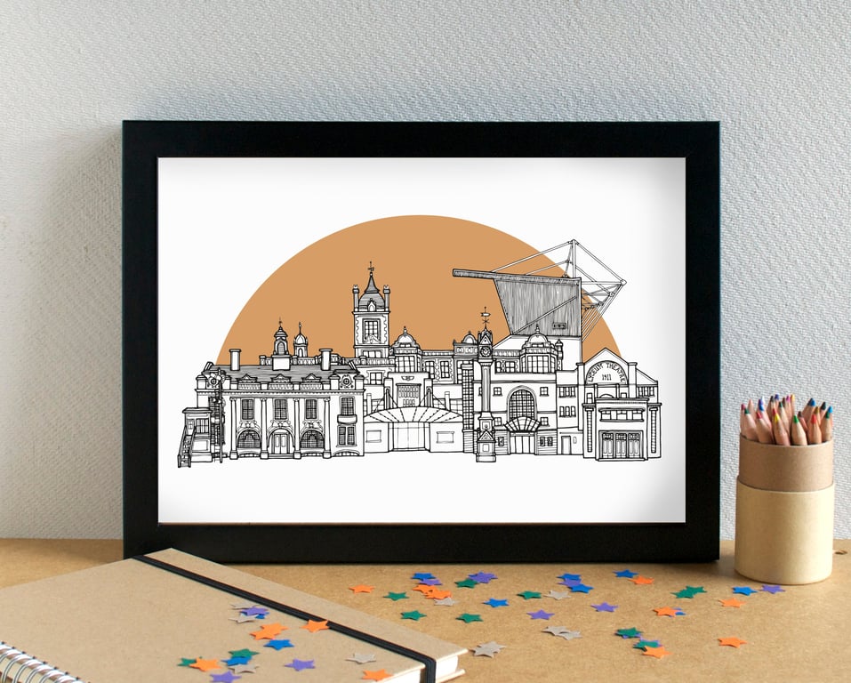 Crewe Skyline Art Print