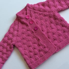 Hand knitted baby cardigan 