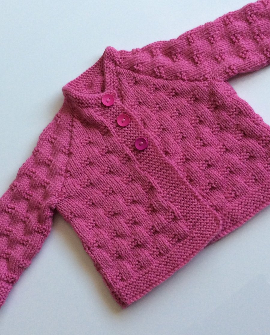 Hand knitted baby cardigan 