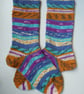 Hand-cranked Knitted Ribbed Wool Socks Size 4 to 5 - Image 4