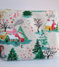 Zipped pouch bag - Romantic Christmas scene - Snowy houses with kissing couple - Image 2