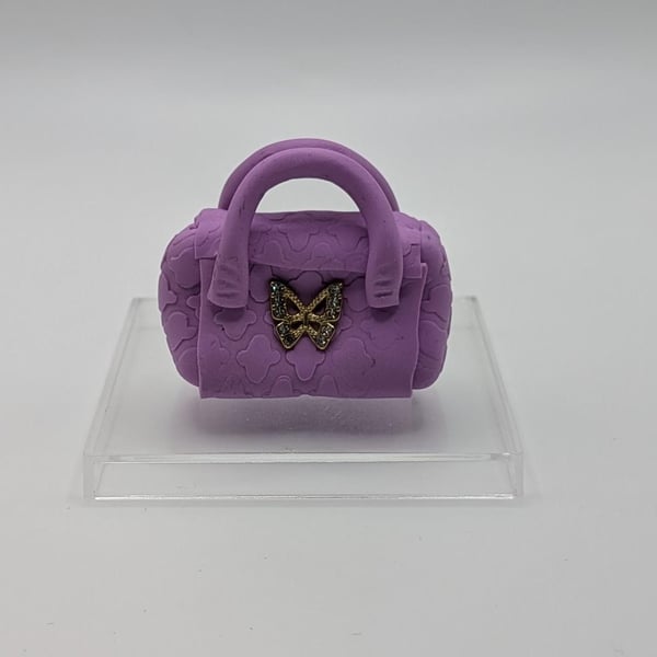 Miniature Handbag Cake Topper Polymer Clay Purse Decoration, Fashion Birthday De