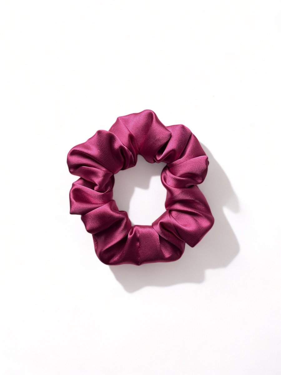 Raspberry Pink Satin Scrunchie - Regular