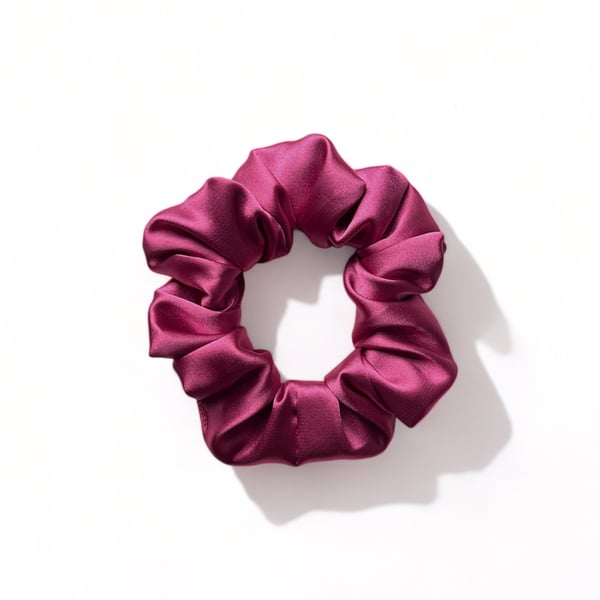 Raspberry Pink Satin Scrunchie - Regular