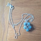 Wire gemstone star necklace