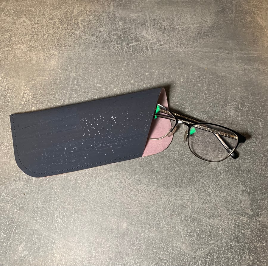 Glasses Case - Deep Grey & Powder Pink