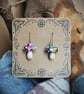 Small Colourful Galaxy Mushroom Earrings  - Image 1