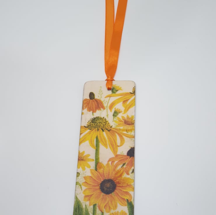 Sunflowers wooden bookmark, sunflower decoupage... - Folksy