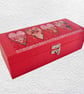 Red Hearts: Decorated Wooden Trinket Keepsake Box 23.5cm