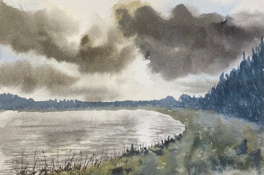 Cod beck reservoir (original watercolour painting) size A4 