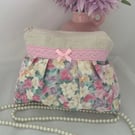 Pleated Cosmetic Bag, Zipped Purse, Make up Bag, Accessory Purse, Cosmetic Purse