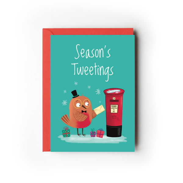 Season's Tweetings Robin Christmas Card