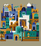172 -  Cross Stitch Styles of the world Arabian Nights Abstract Eastern building - Image 1