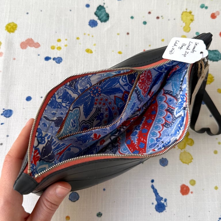 Blue and Orange Paisley Lined Inner Tube Bag - Old Stock - Super Seconds