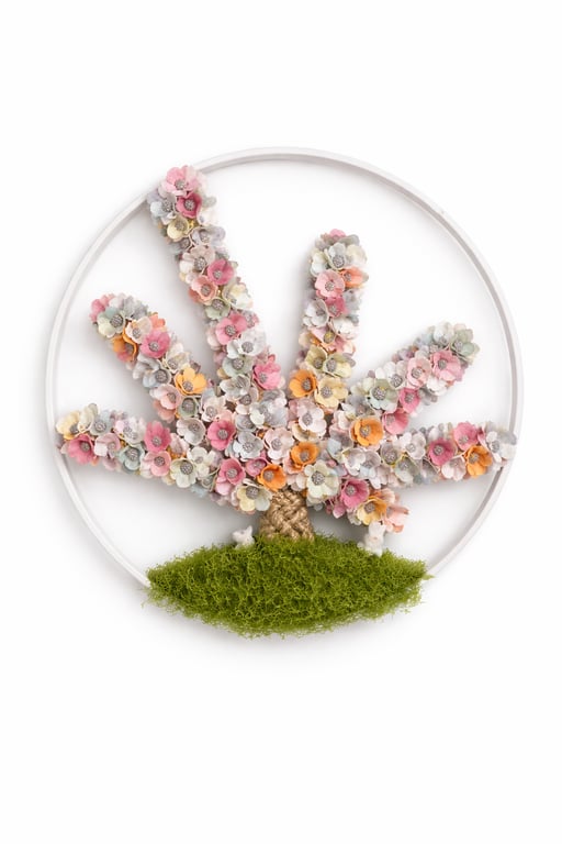  Large Handmade Blossom Tree Hoop26cm, Over 300 Flowers,Woodland Nursery Decor.