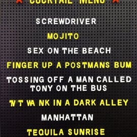 Alternative Cocktail Menu Magnet