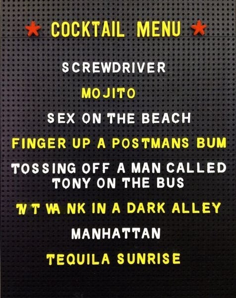 Alternative Cocktail Menu Magnet