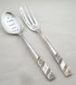 Teaspoon and cakefork set, handstamped vintage - Image 1