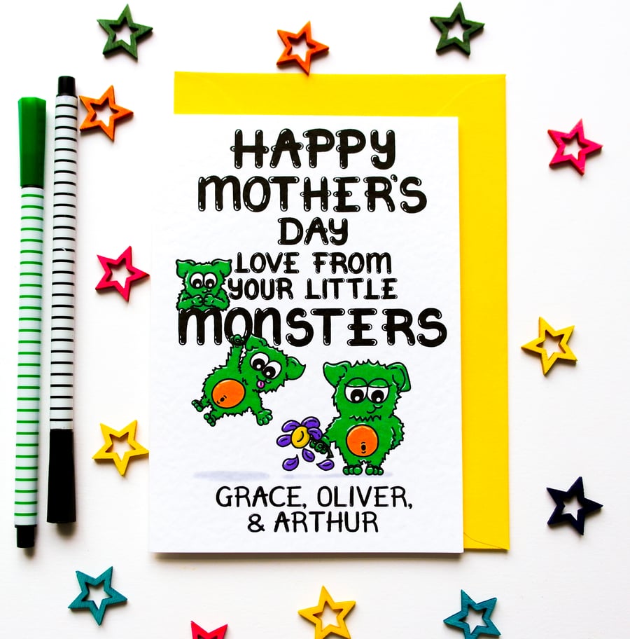 Personalised Cute Mother's Day Card For Your Mummy, Mommy, Wife, Grandma, Nanny