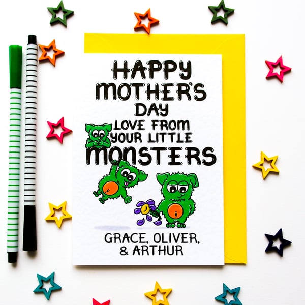 Personalised Cute Mother's Day Card For Your Mummy, Mommy, Wife, Grandma, Nanny