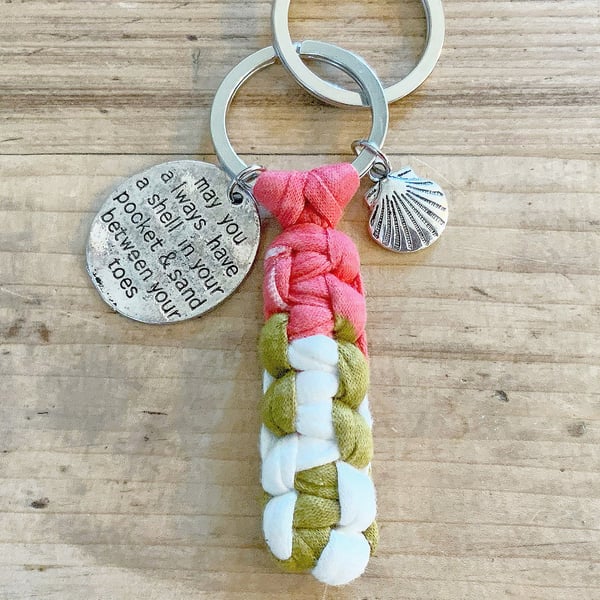 Beach Keyring. Knotted Keyring. Paracord Style Keyring. Charm Keyring. Keyrings.