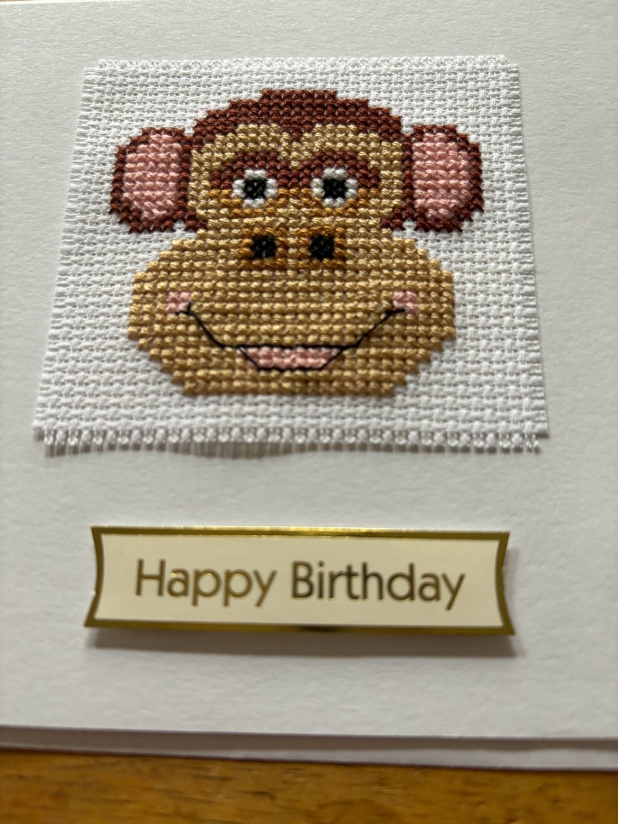 Monkey happy birthday card 