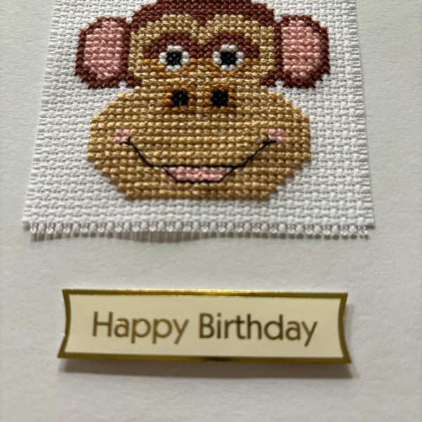 Monkey happy birthday card 