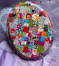 Up cycled oval decopatch bamboo plate  - Image 2