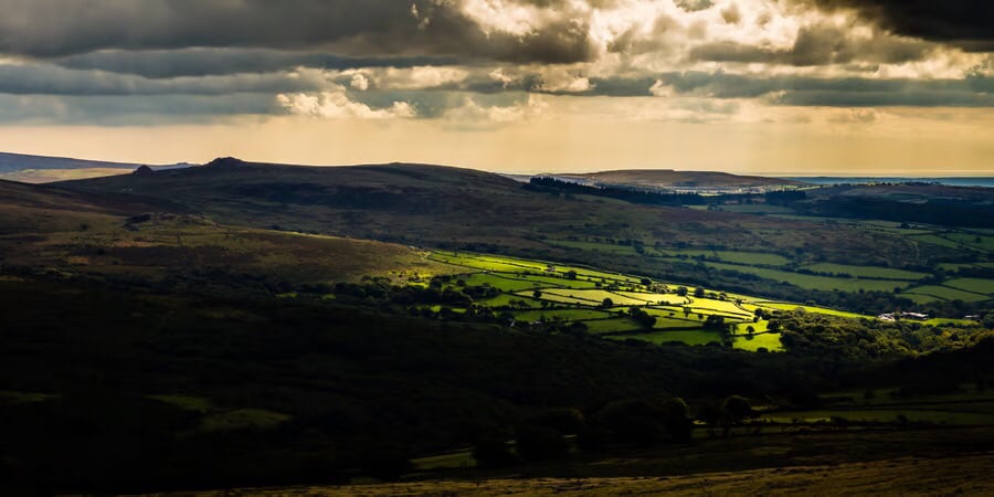 Panoramic photography print of Plymouth Sound, Dartmoor, Devon