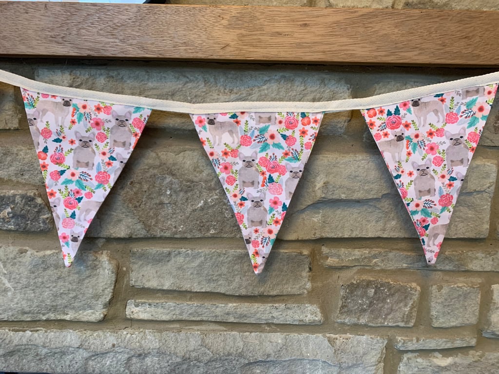 French Bulldog bunting - cream