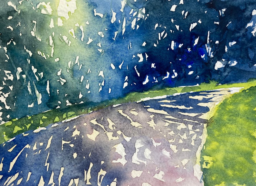 Ingleby lane light study (Pure Original Watercolour FULLY MOUNTED 8” x 6”)