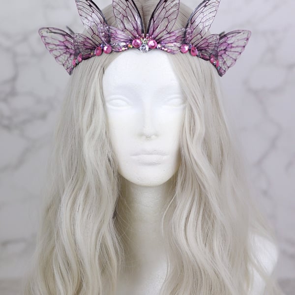 Pink fairy wing tiara for Flavia 