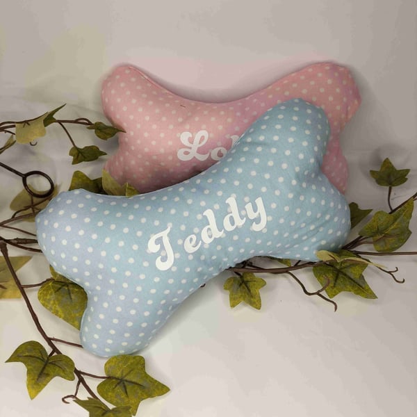 Dog toy bone. Squeaky dog toy. Personalised dog bone. Handmade 